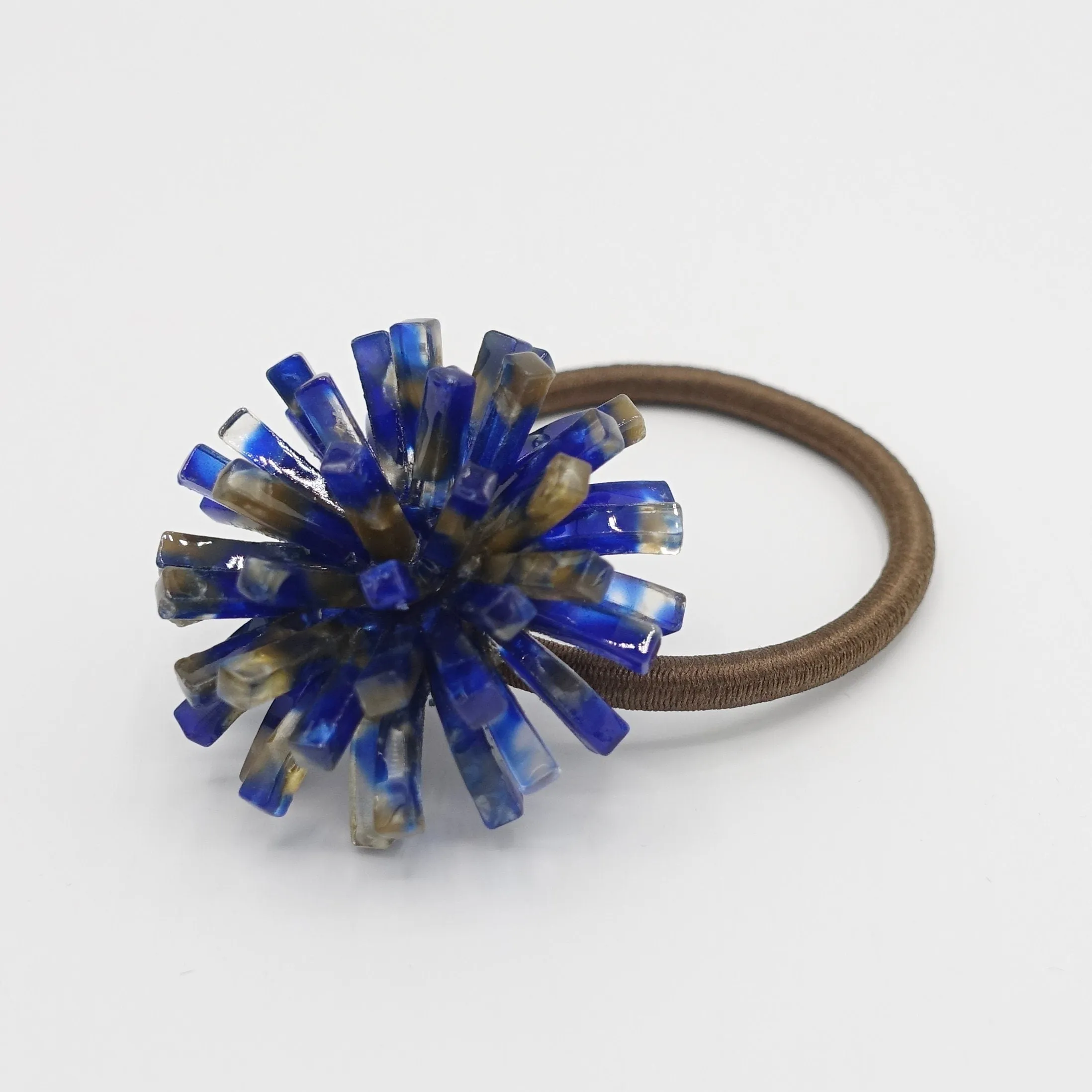 cellulose acetate flower hair elastic ponytail holder