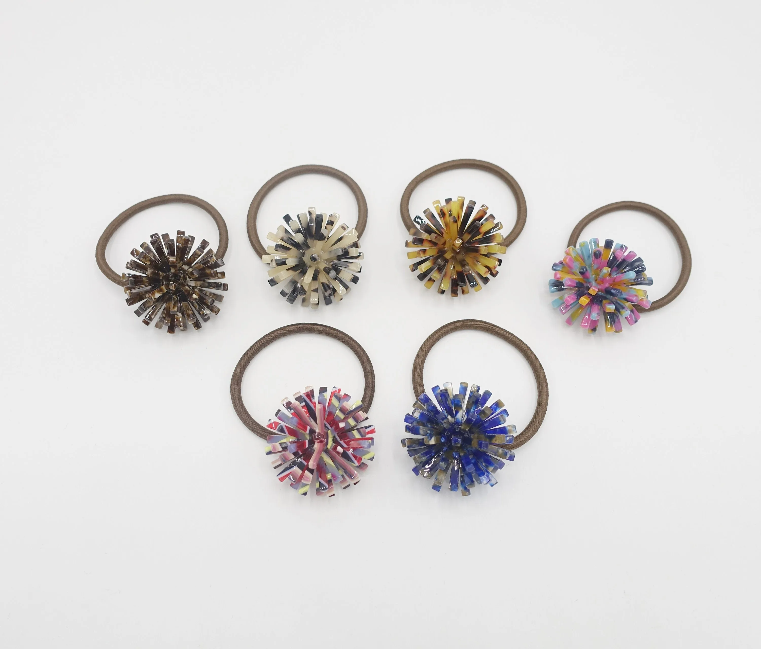 cellulose acetate flower hair elastic ponytail holder