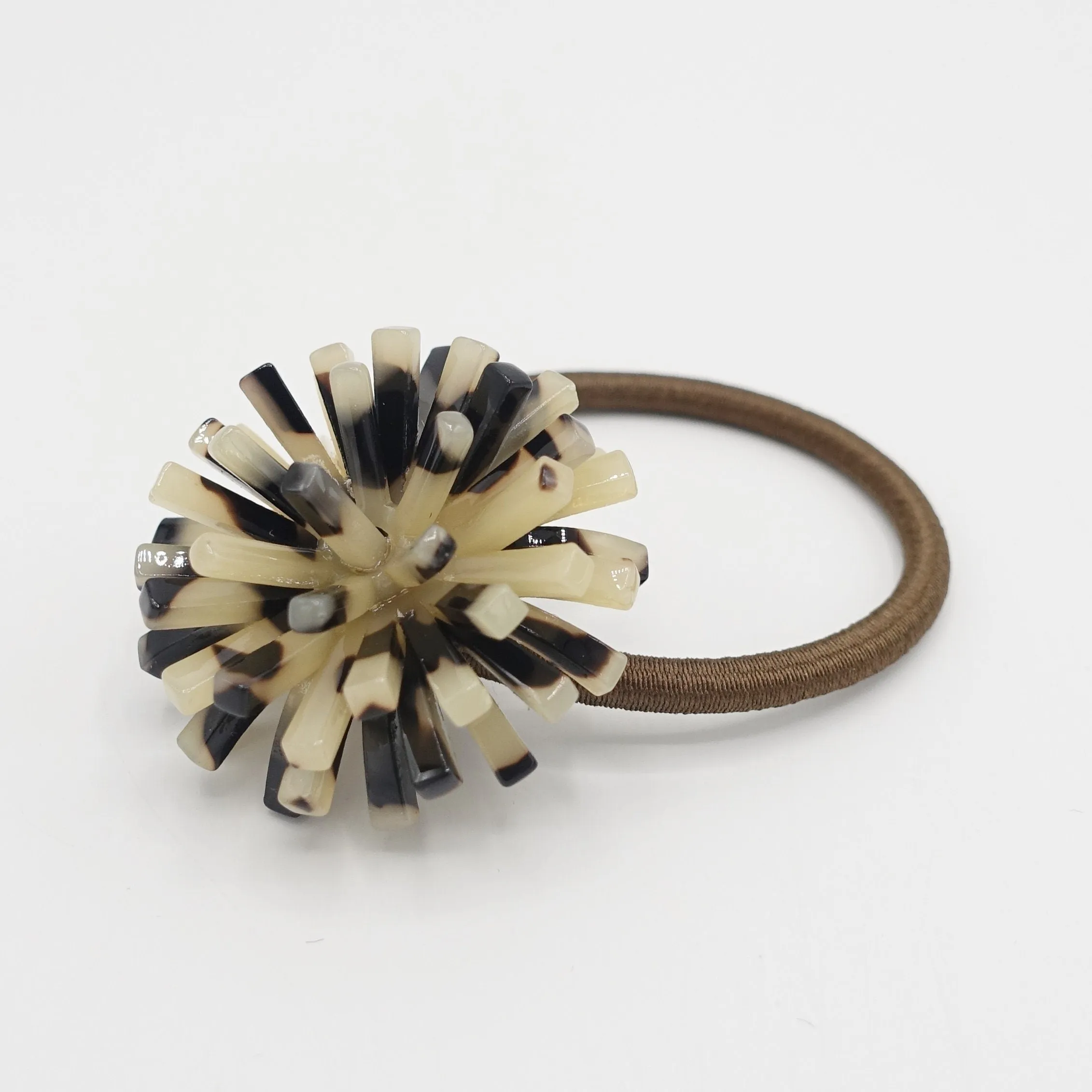 cellulose acetate flower hair elastic ponytail holder