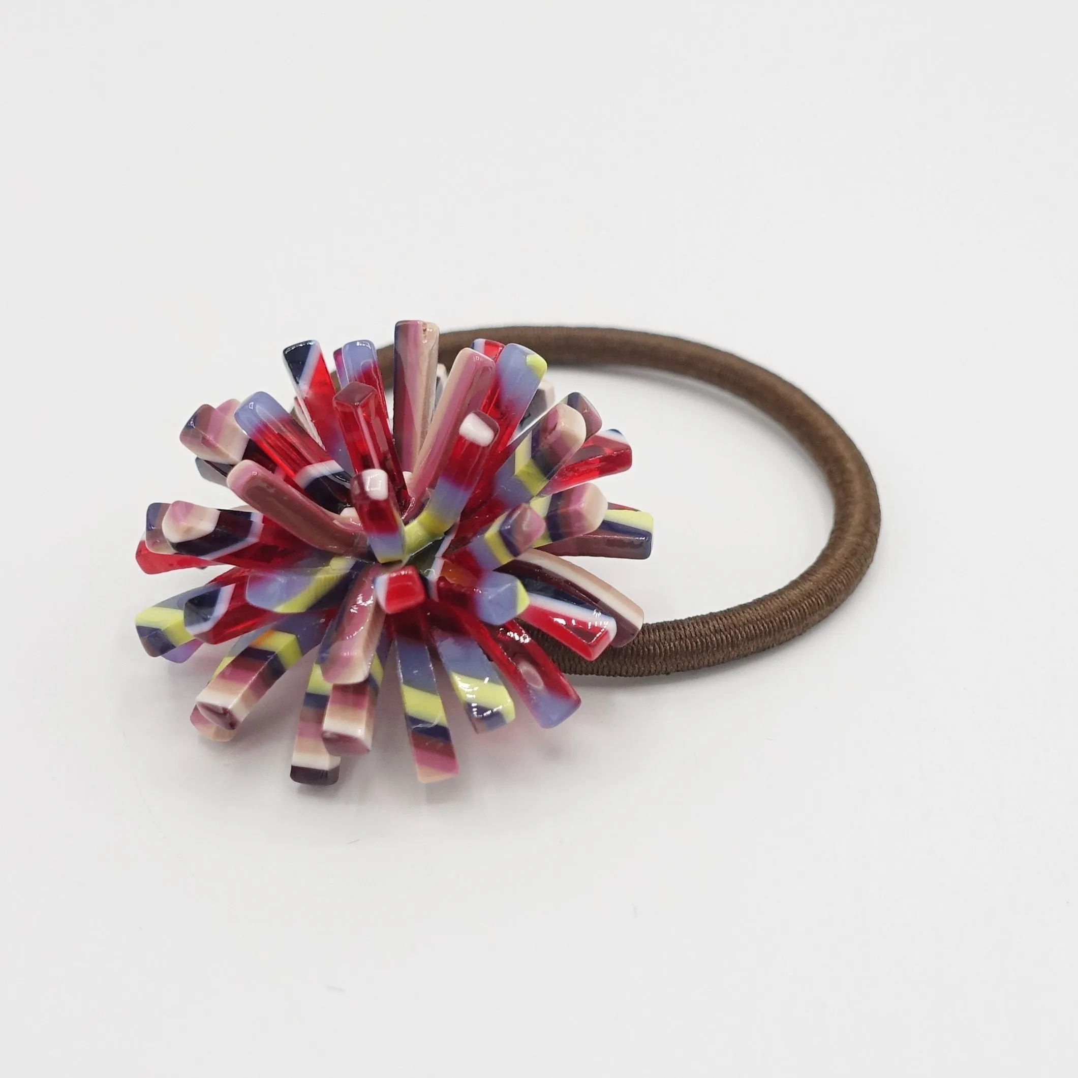 cellulose acetate flower hair elastic ponytail holder