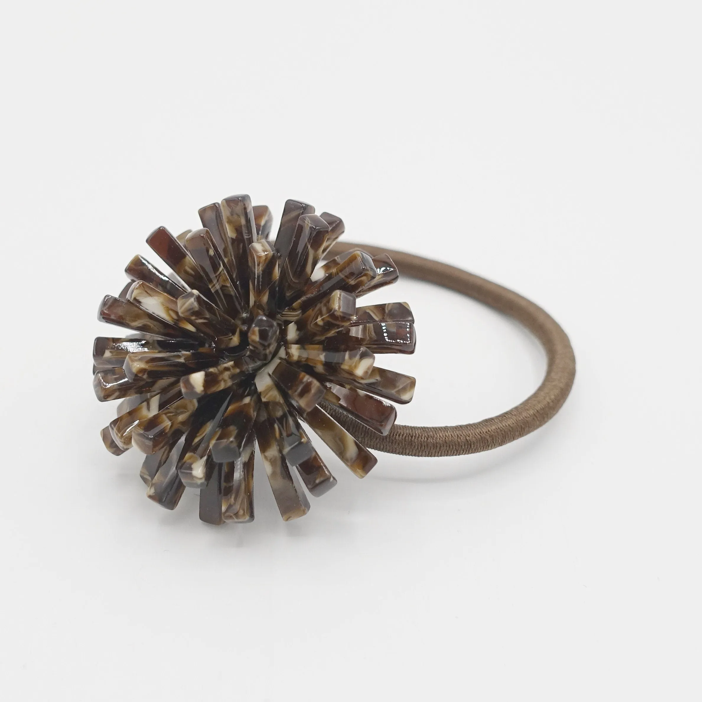cellulose acetate flower hair elastic ponytail holder