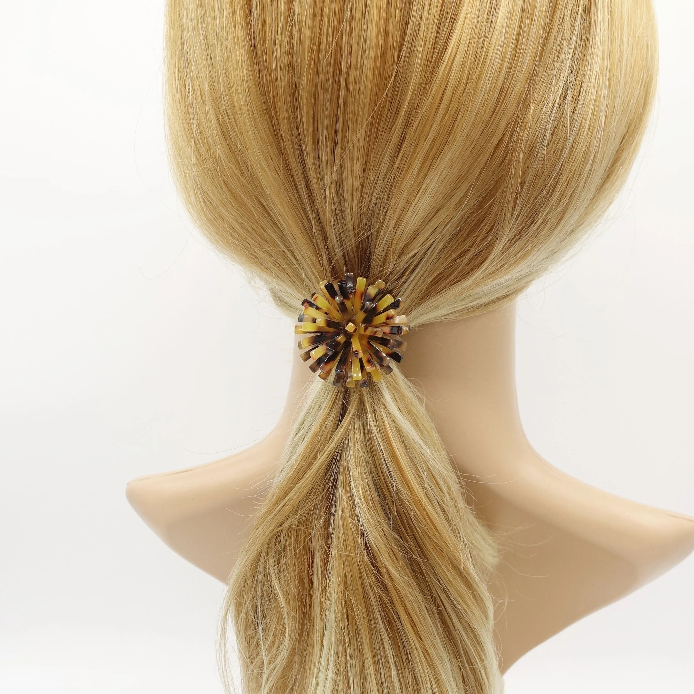 cellulose acetate flower hair elastic ponytail holder