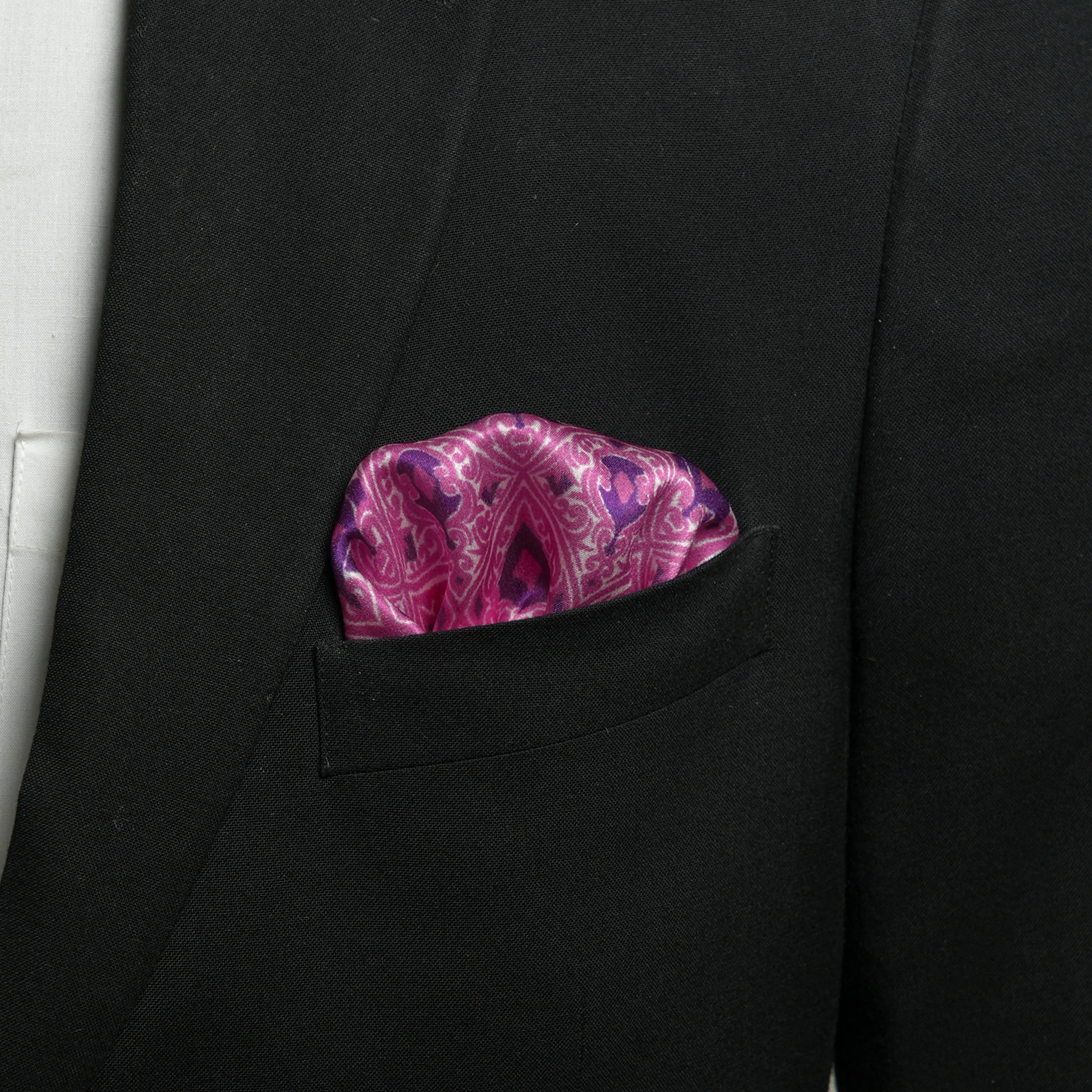 Chokore Pink & Purple Silk Pocket Square - Indian at Heart Range