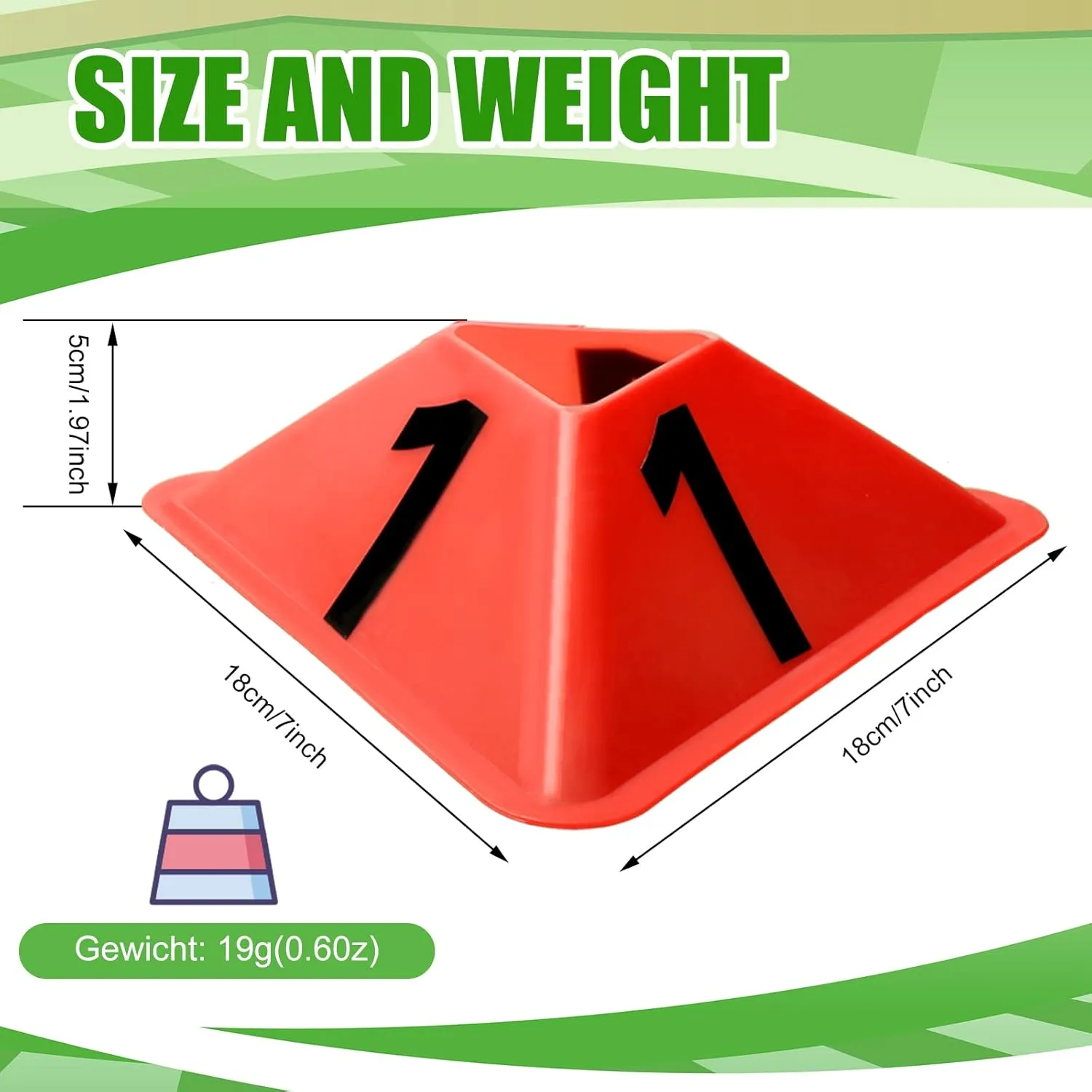 Cindeer 24 Pack Sports Cones with Numbered Soccer Plastic Traffic Cones Modern Sport Training Marker