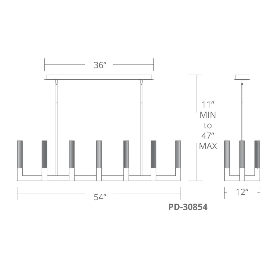 Cinema 54" LED Chandelier
