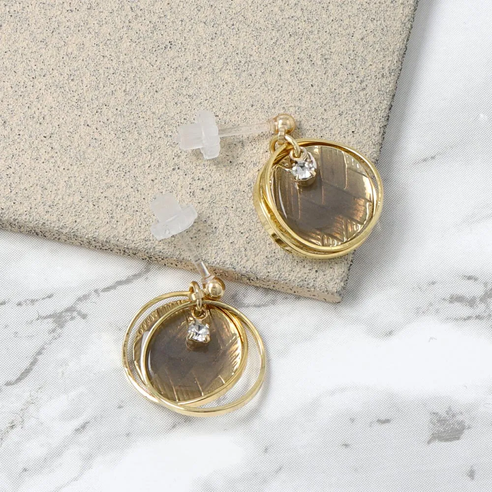 Circle Disc Plastic Earrings