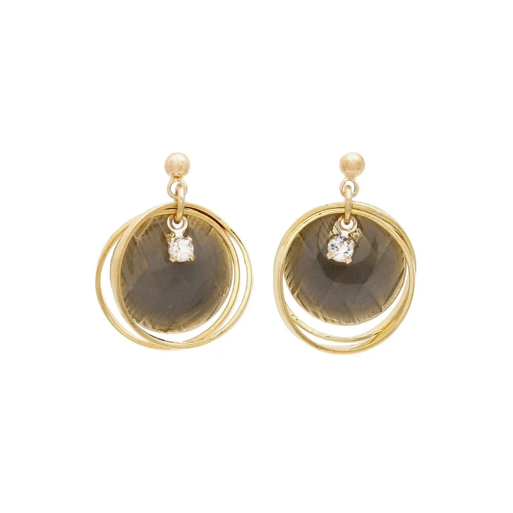 Circle Disc Plastic Earrings