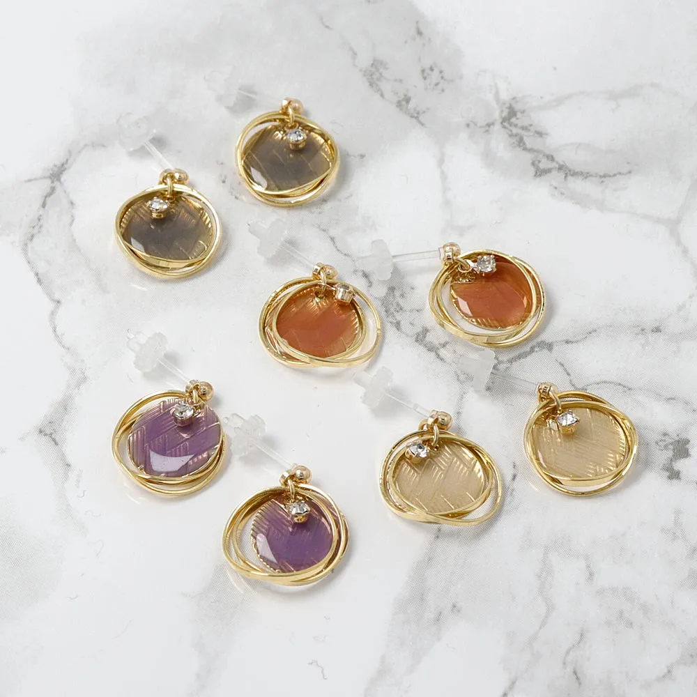 Circle Disc Plastic Earrings