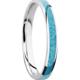 Cobalt Chrome with Polish Finish and Turquoise Inlay