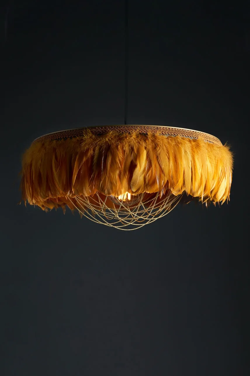 Coldharbour Lights Juliette Feather Shade - Mustard Yellow