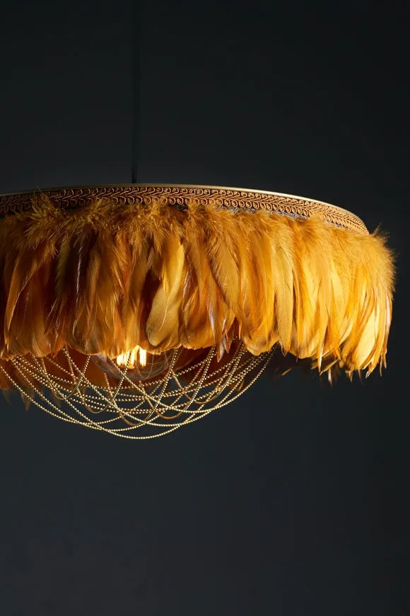 Coldharbour Lights Juliette Feather Shade - Mustard Yellow