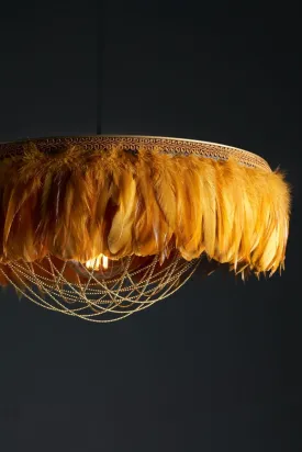 Coldharbour Lights Juliette Feather Shade - Mustard Yellow