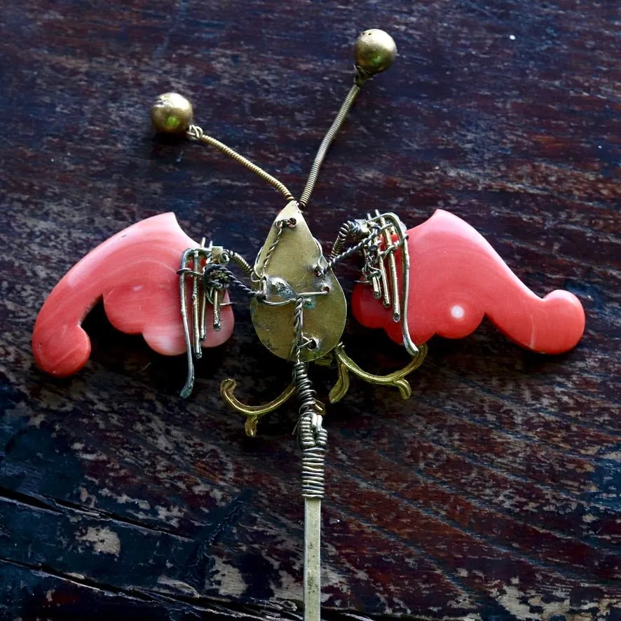 Collectors Coral and Tian-Tsui Hair Pin
