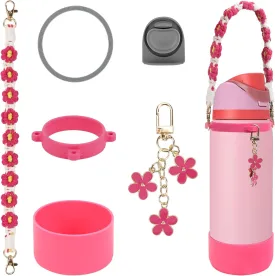 Comprehensive Compatible Owala Accessories Set: Silicone Boot for 24oz & 32oz Bottles, Water Bottle Handle Strap, Bottle Seal Ring, Replacement Stopper, Charms, Compatible Owala FreeSip