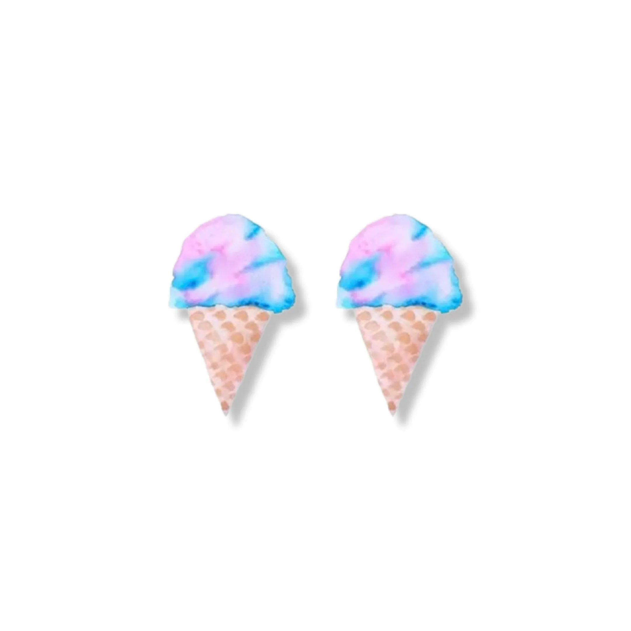 Cotton Candy Studs - Handmade Jewelry, Cotton Candy Earrings, Cotton Candy Jewelry, Handmade Earrings, Food Studs, Food Earrings