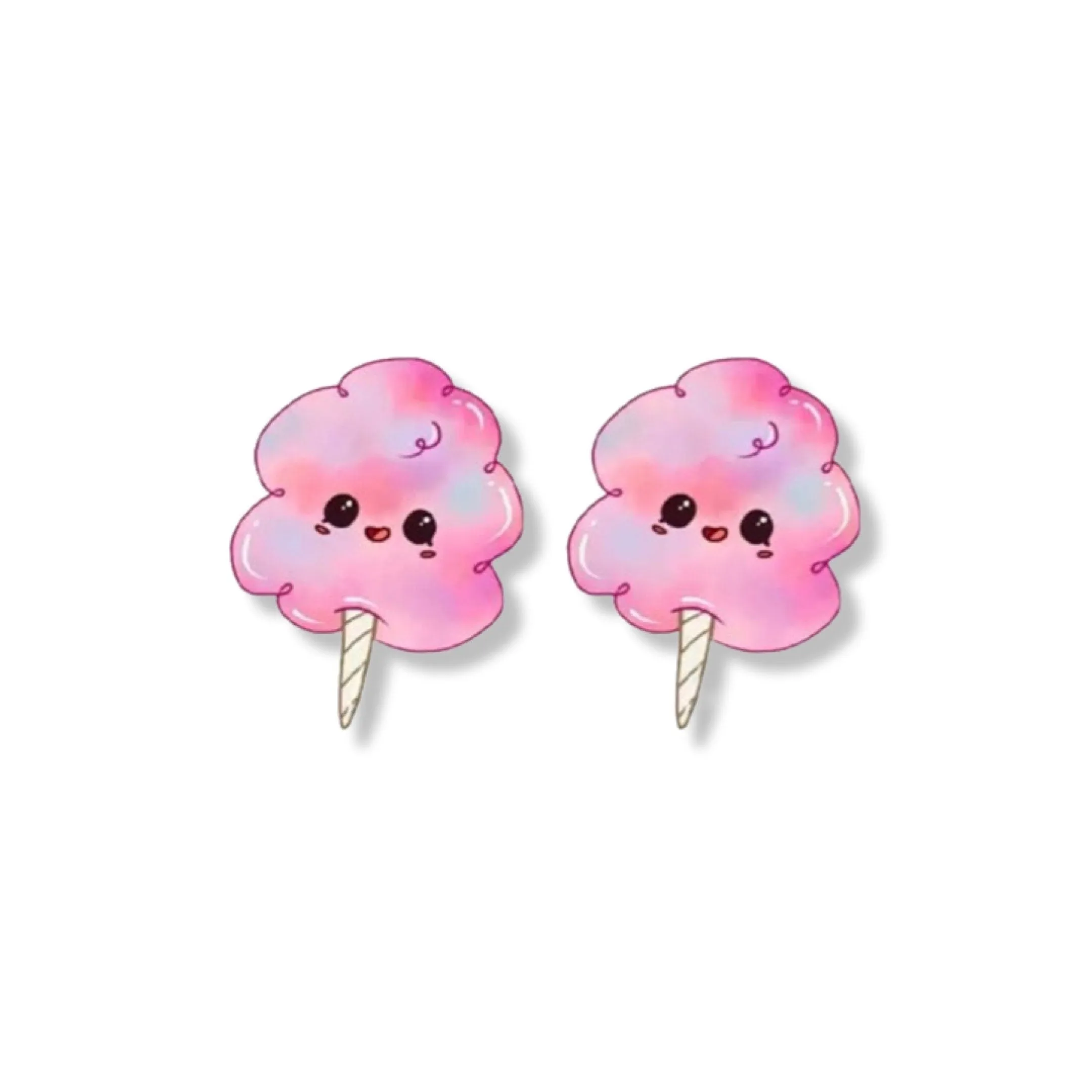 Cotton Candy Studs - Handmade Jewelry, Cotton Candy Earrings, Cotton Candy Jewelry, Handmade Earrings, Food Studs, Food Earrings