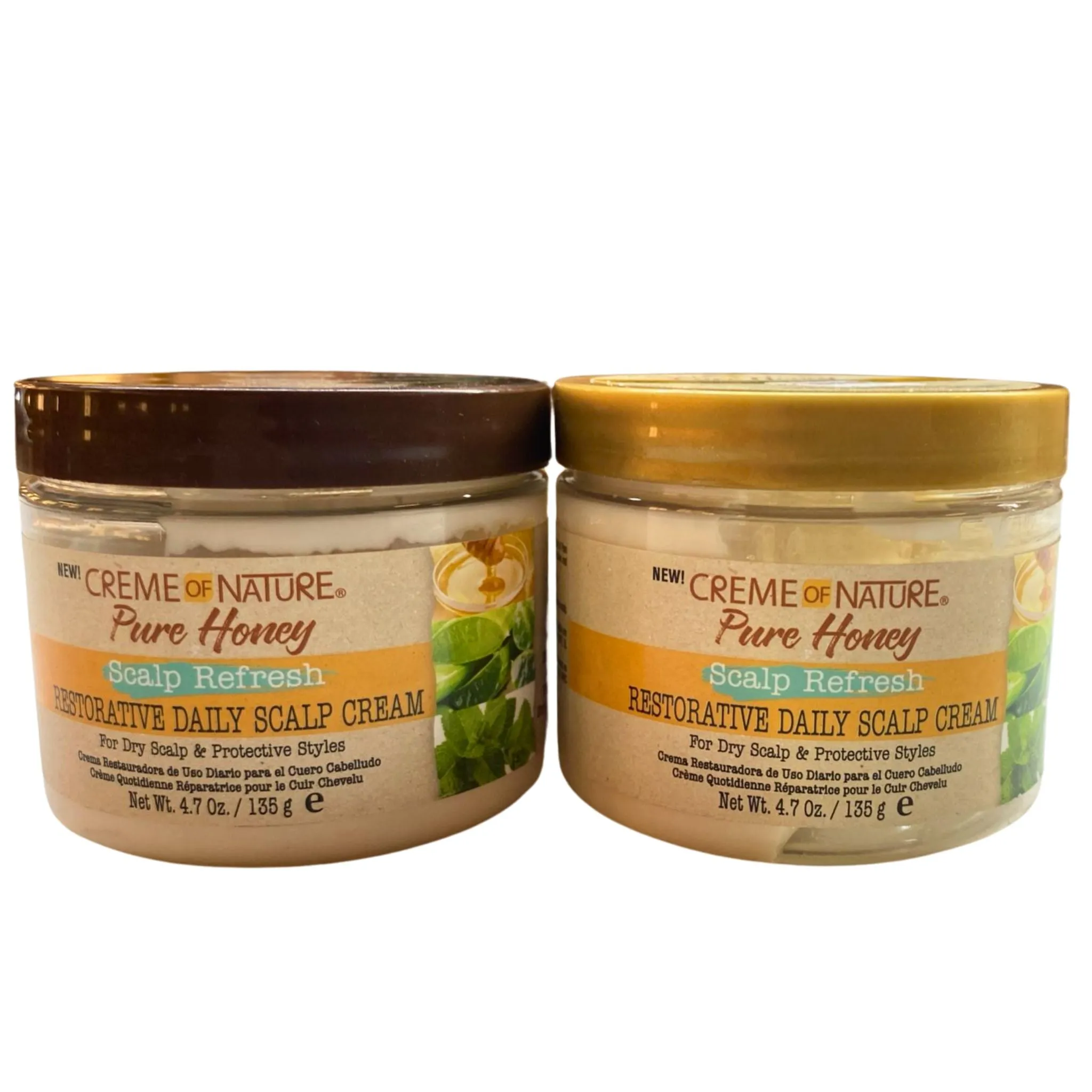 Creme Of Nature Pure Honey Scalp Refresh Restorative Daily Scalp Cream For Dry Scalp & Protective Styles 4.7OZ (50 Pcs Lot)