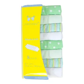 Cribmates 8 pk Super Soft Cotton Washcloths - Dots & Stripes