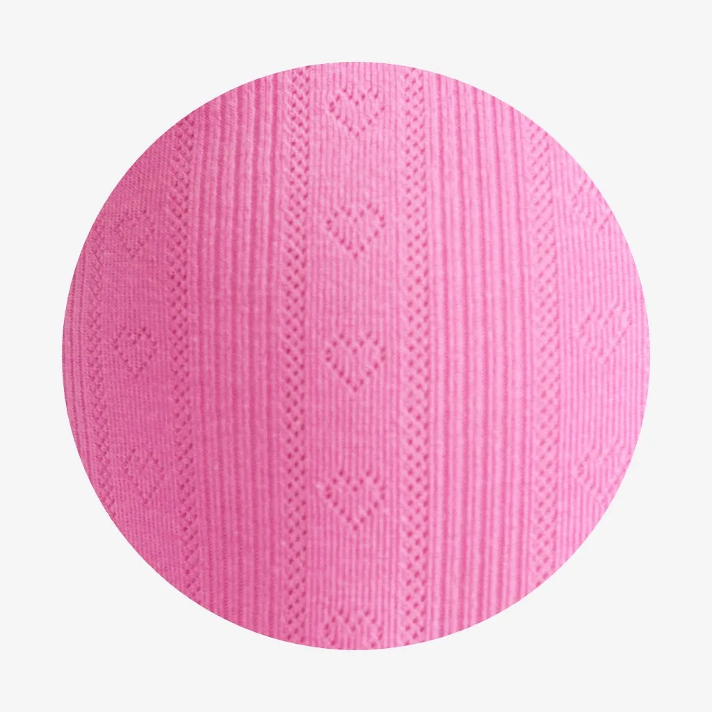 Luxe Pink Pointelle Bow Headwrap for Stylish Cruising