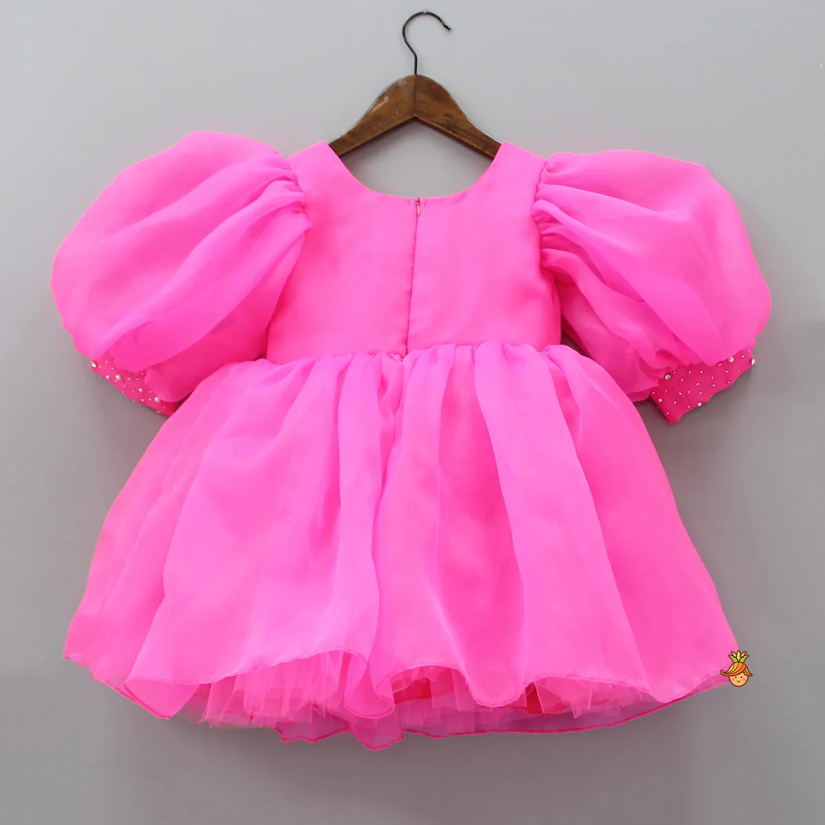 Cut Dana Embellished Gorgeous Pink Dress With Matching Swirled Hair Clip
