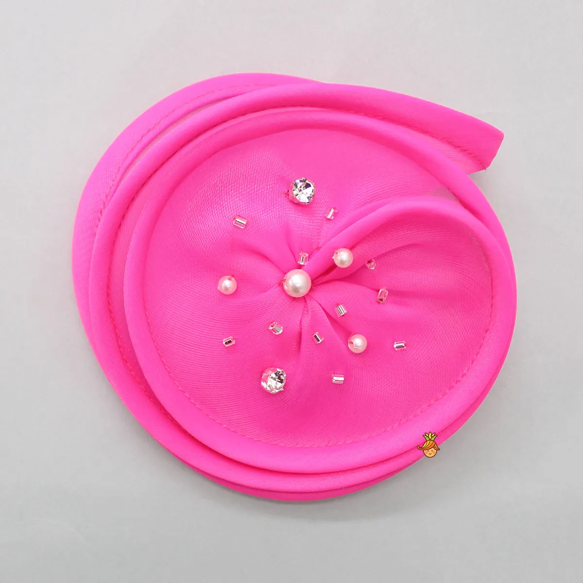 Cut Dana Embellished Gorgeous Pink Dress With Matching Swirled Hair Clip