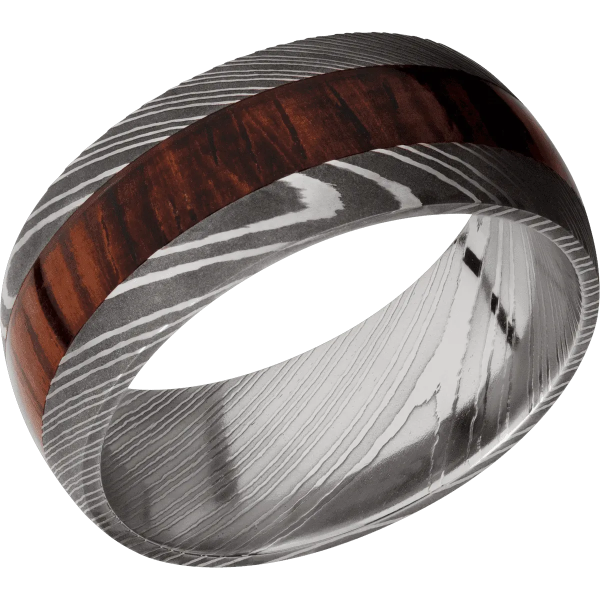 Damascus with Acid Finish and Cocobolo Inlay