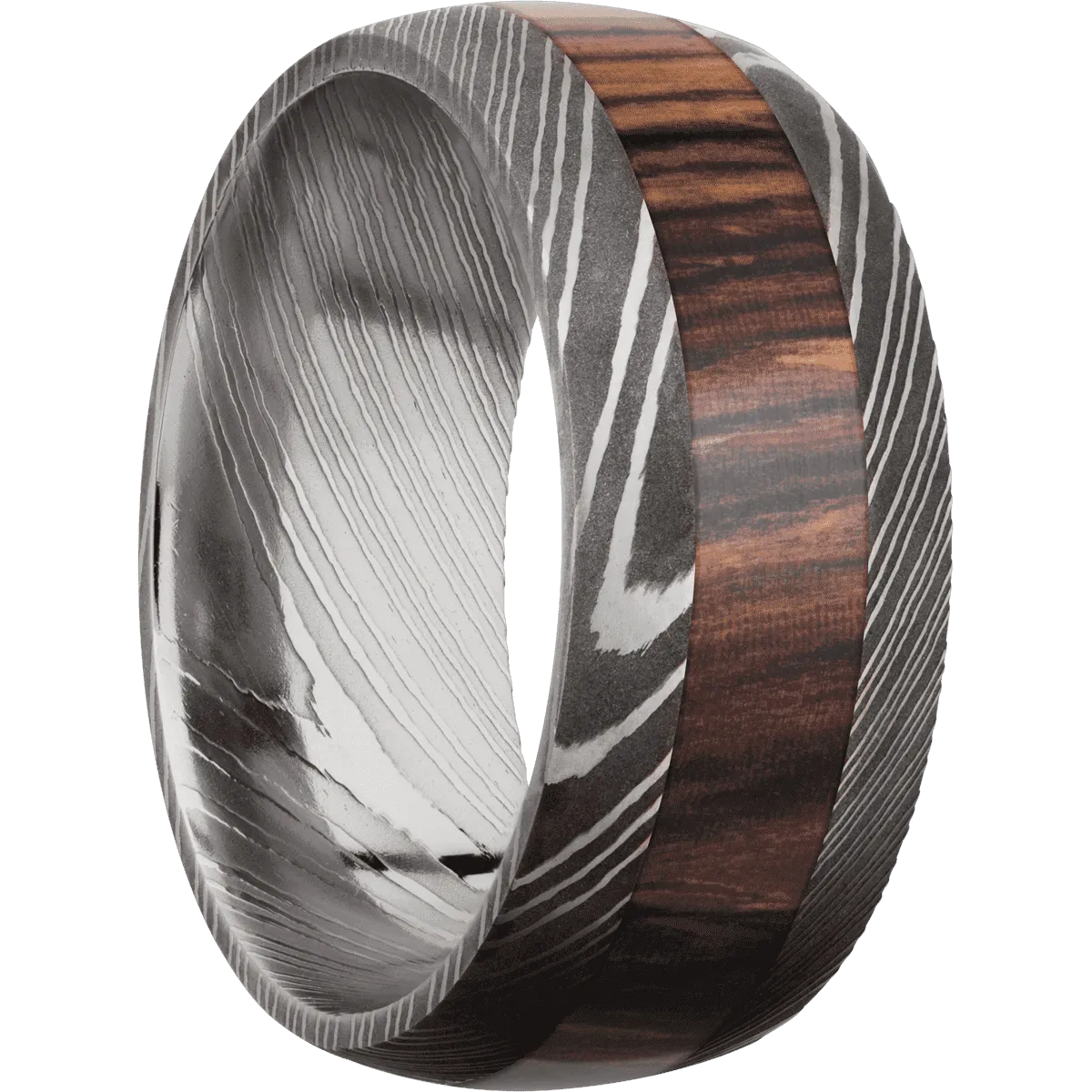 Damascus with Acid Finish and Cocobolo Inlay