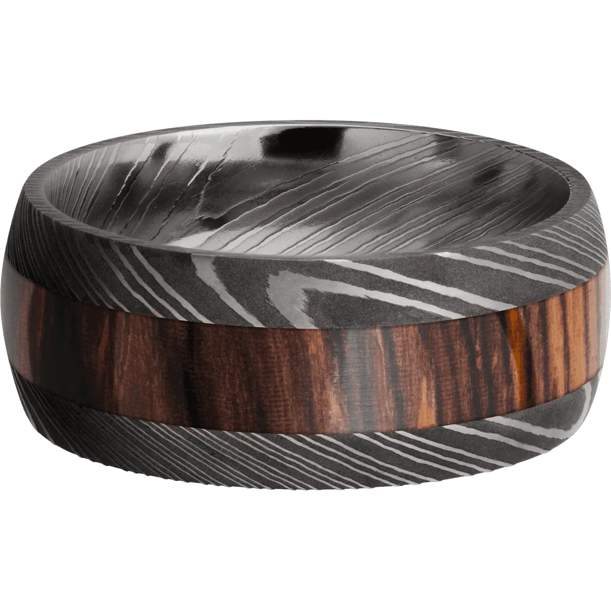 Damascus with Acid Finish and Cocobolo Inlay