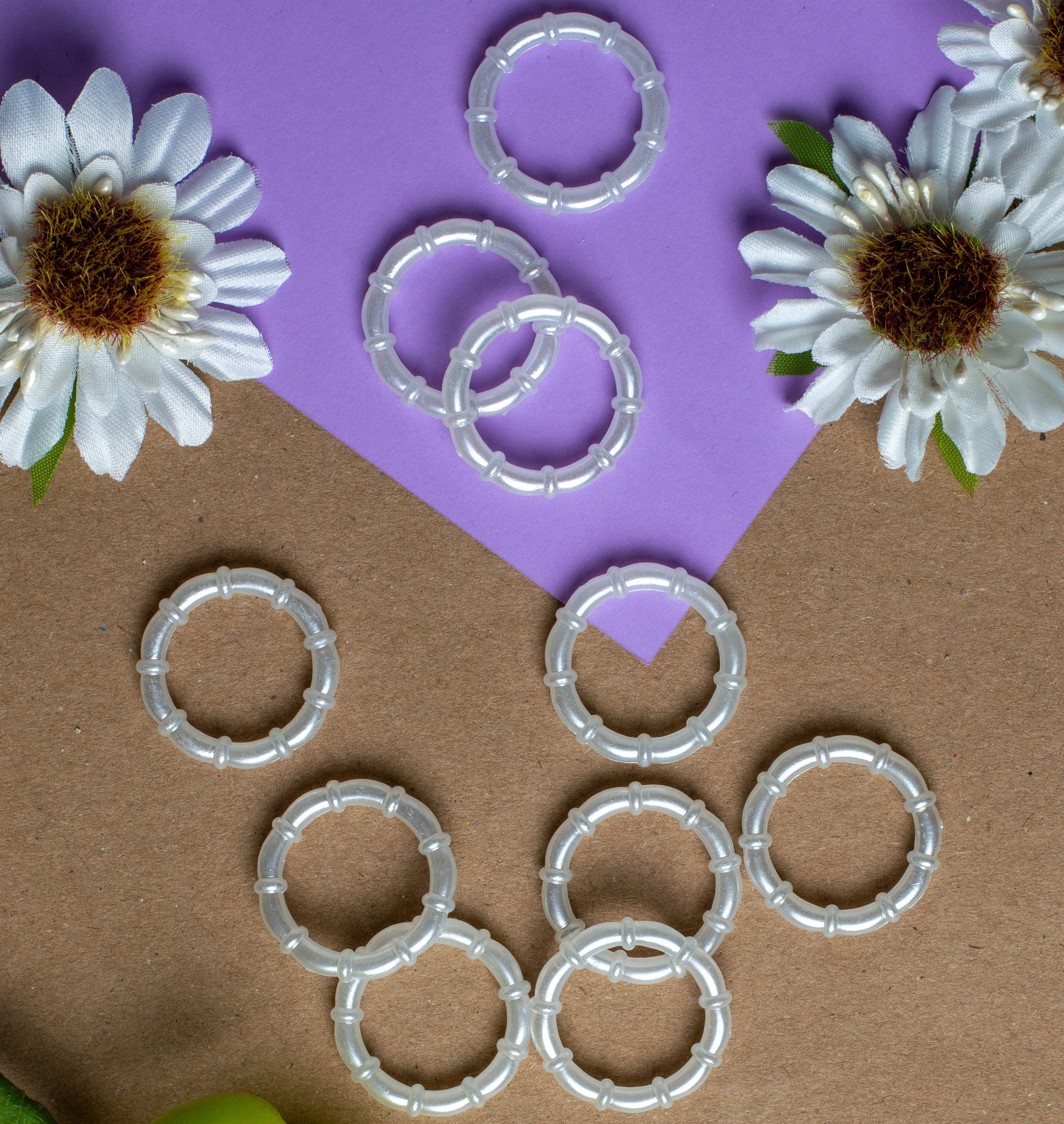 Designer Plastic Pearl Ring | Size : 25mm | Qty : 500g