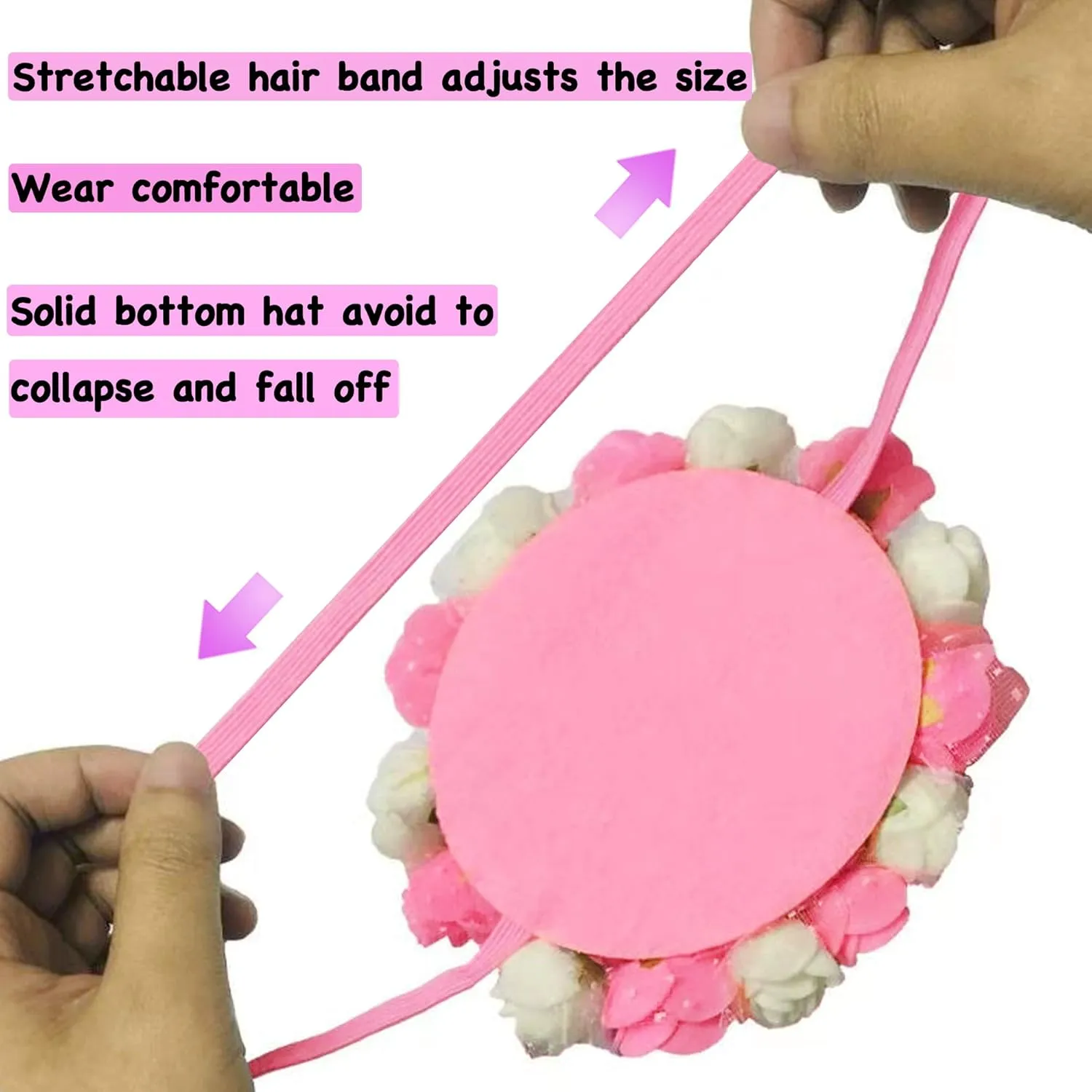 Dog Birthday Hat Adjustable Reusable Crown for Dogs Cats Puppy Kitten Birthday Party Headband with Numbers(Pink)
