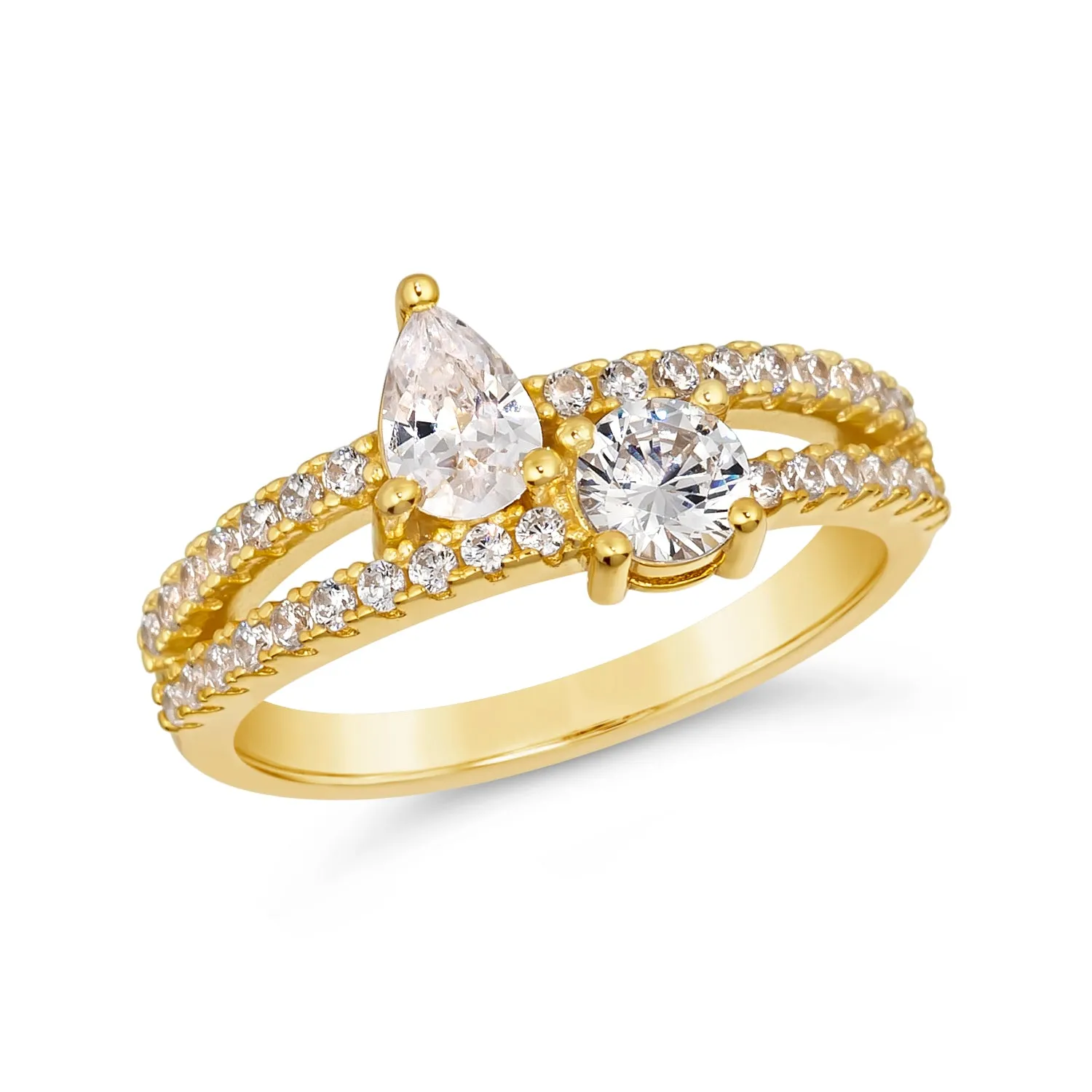 Double Diamond Bypass Ring