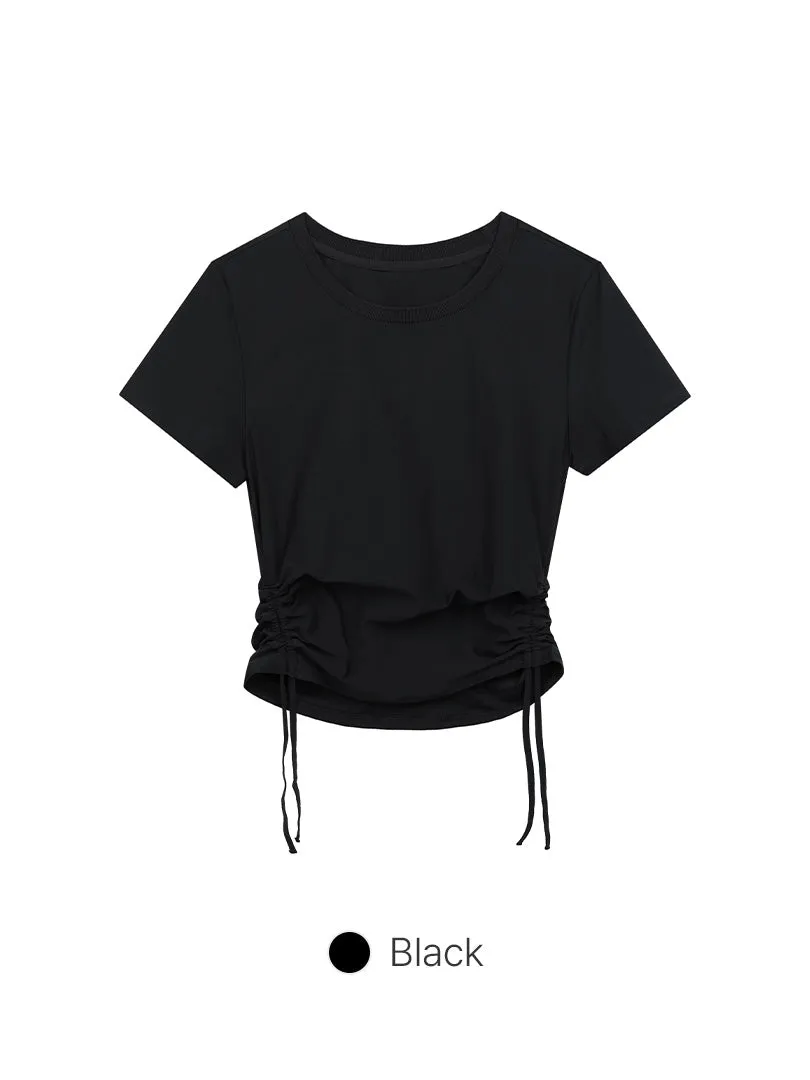 Drawstring Side Short Sleeve