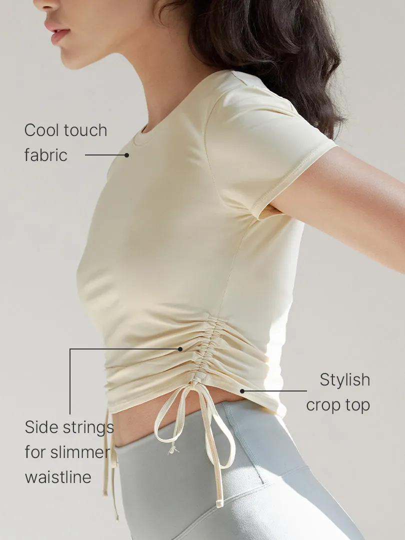 Drawstring Side Short Sleeve