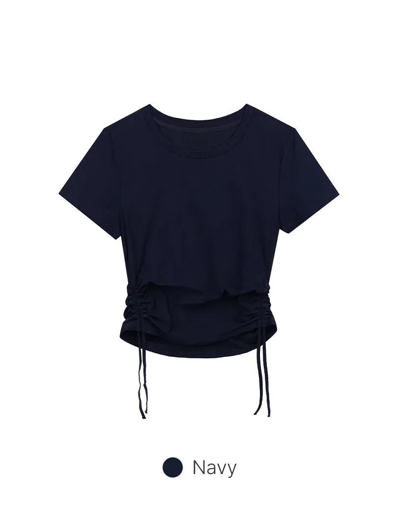 Drawstring Side Short Sleeve