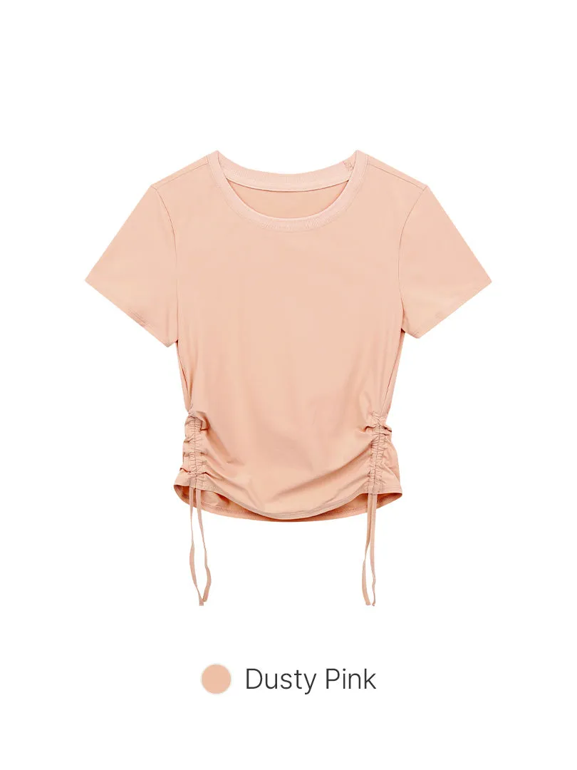 Drawstring Side Short Sleeve