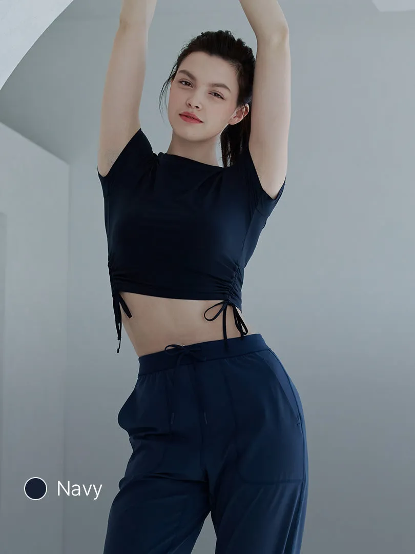 Drawstring Side Short Sleeve