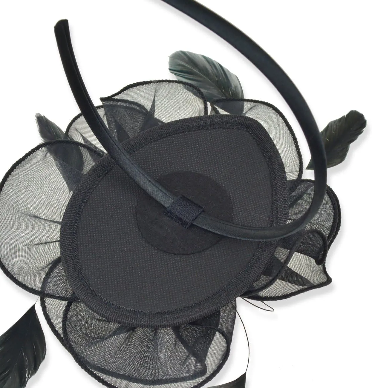 DRESHOW Fascinators Hat Tea Party Headwear Ribbons Feathers on a Headband and a Clip for Girls and Women