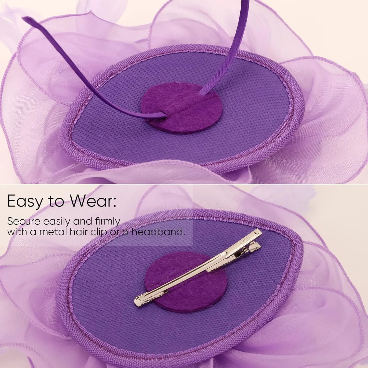 DRESHOW Fascinators Hat Tea Party Headwear Ribbons Feathers on a Headband and a Clip for Girls and Women