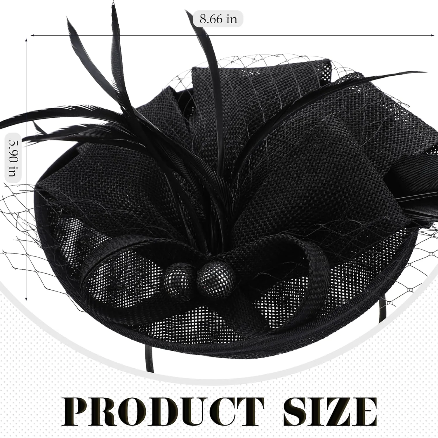 Fascinator Tea Party Hat - 2025 Derby Pillbox Kentucky Hat for Women (7.87x5.9inch)