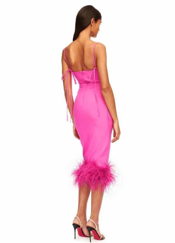 FIONA FEATHER TRIM BOTTOM DRESS