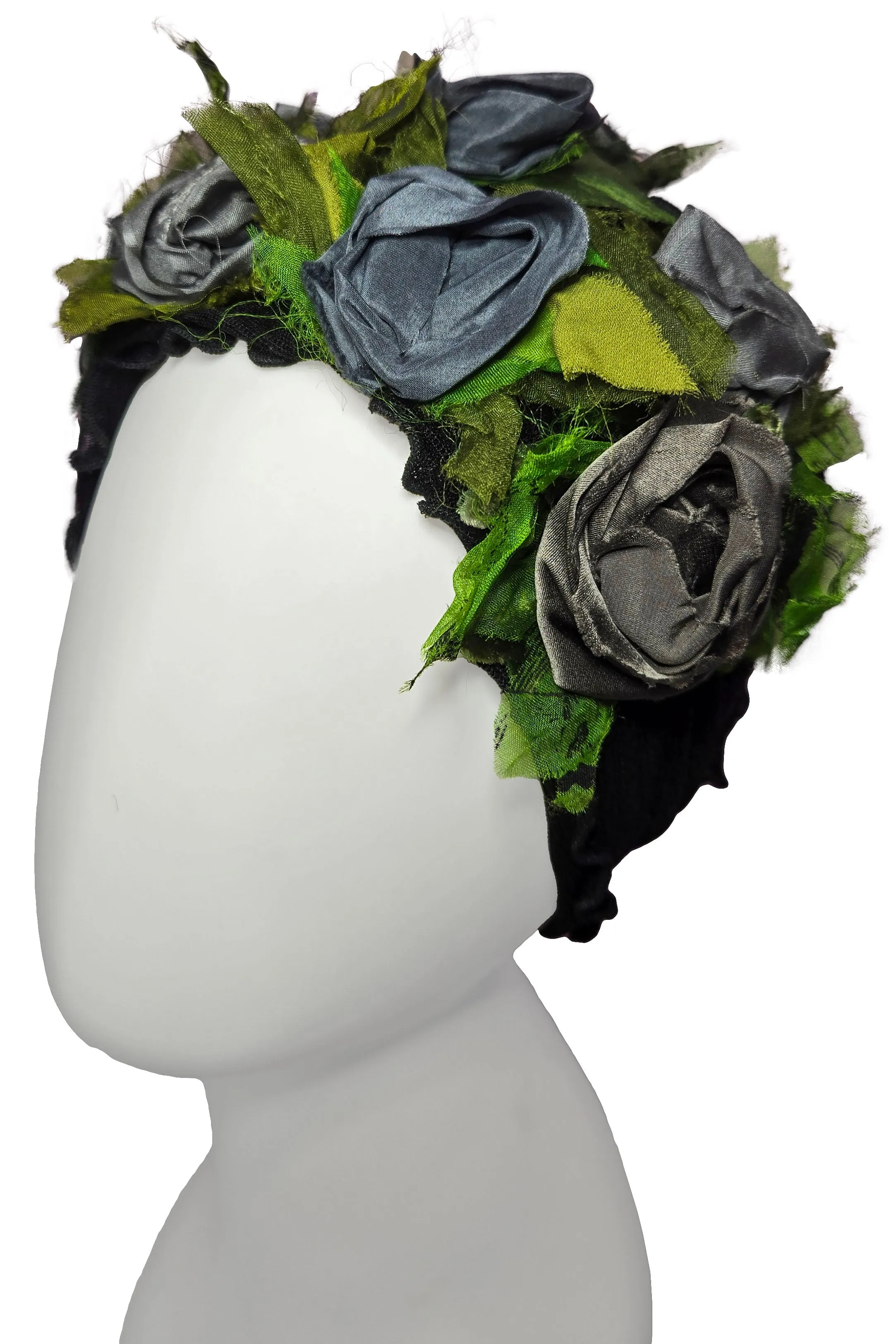 Flower Collar Headband - Black & Grey