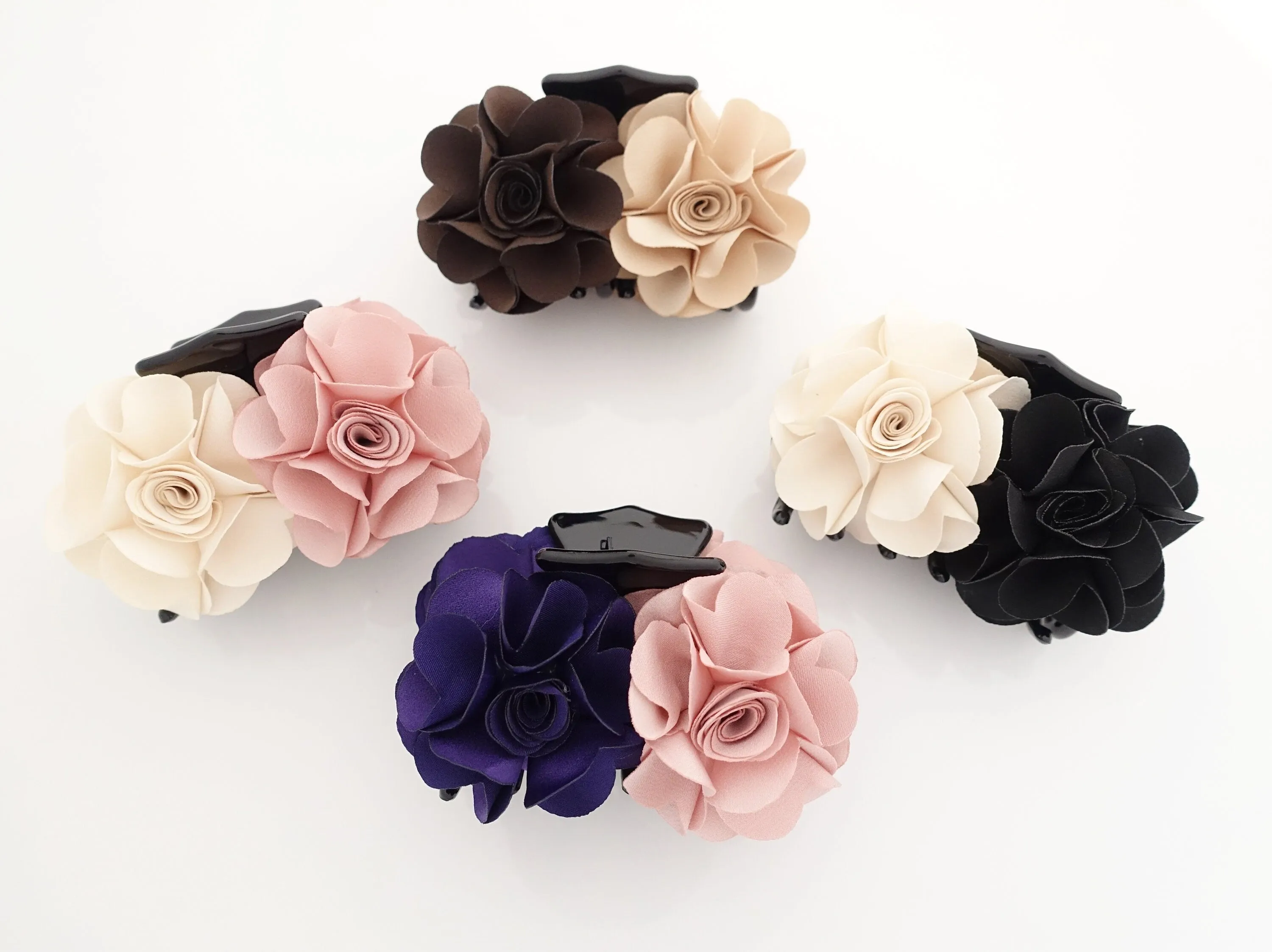 Flower Decorative Hair Jaw Claw Two Flower Hydrangea Flower Hair Clamp Women Hair Clip