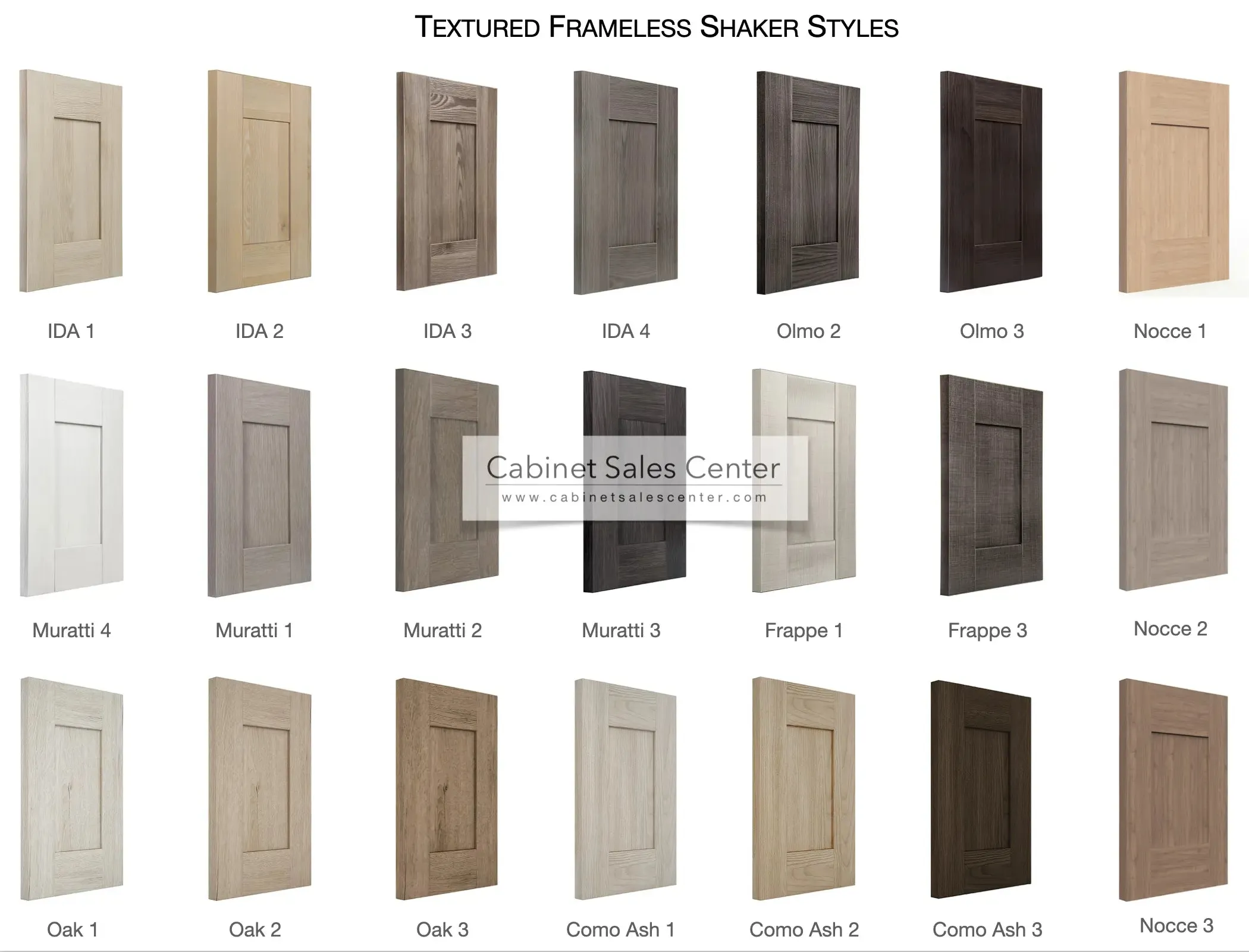 FRAMELESS SHAKER CUSTOM LINE SAMPLE DOORS