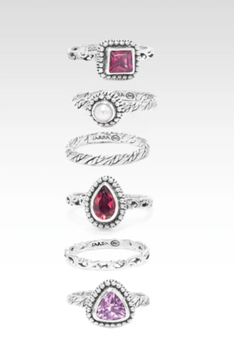 Genesis Ring Set of 6™ in Mixed Gemstone
