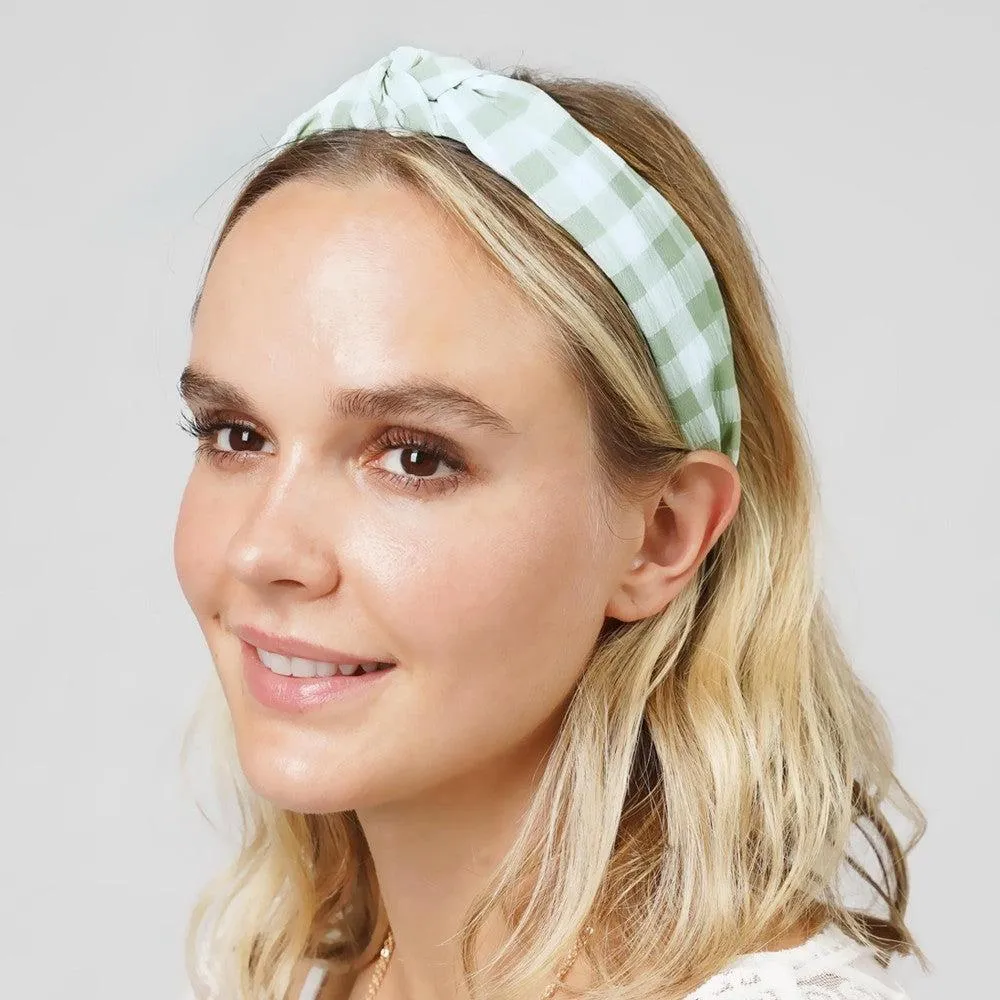 Gingham Top Knot Headband