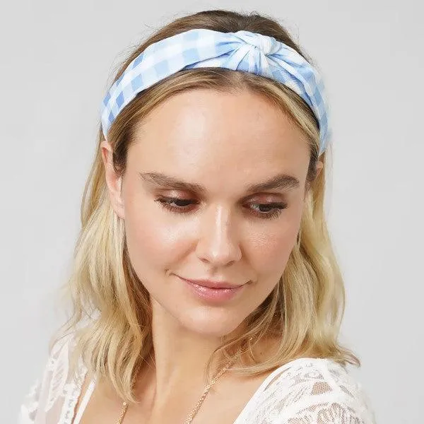 Gingham Top Knot Headband