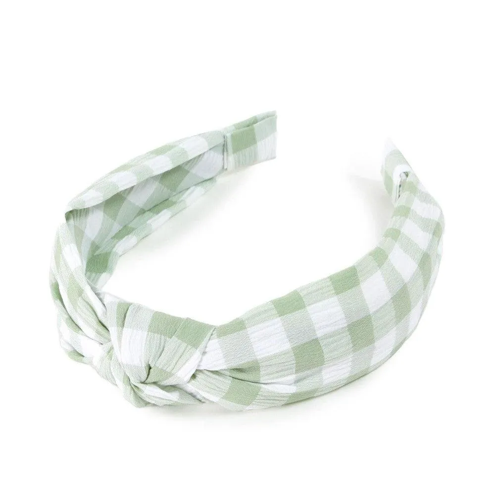 Gingham Top Knot Headband