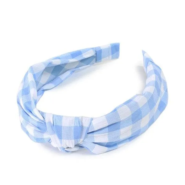 Gingham Top Knot Headband