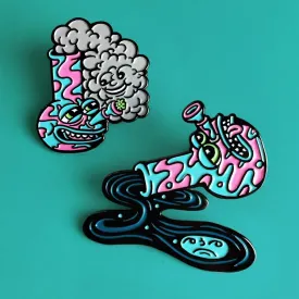 Happy & Sad Bong Pins