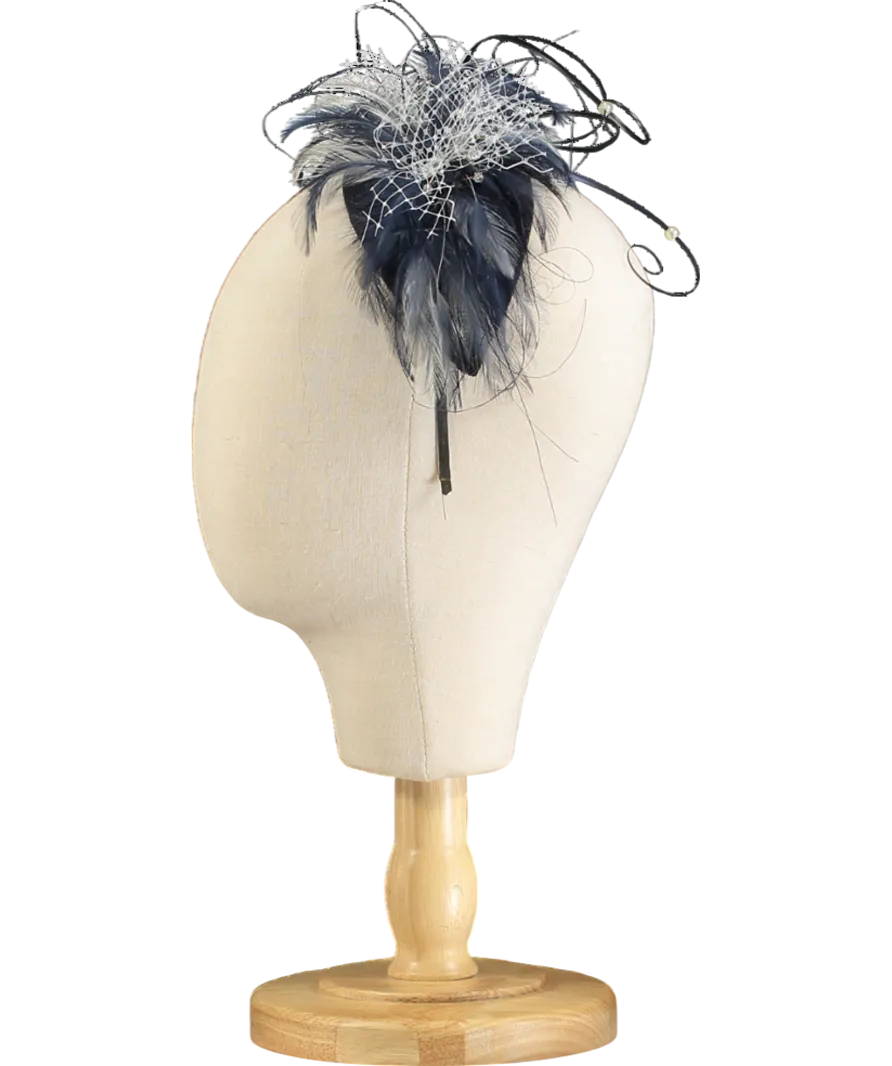 Head Candy Blue Feather Fascinator One Size